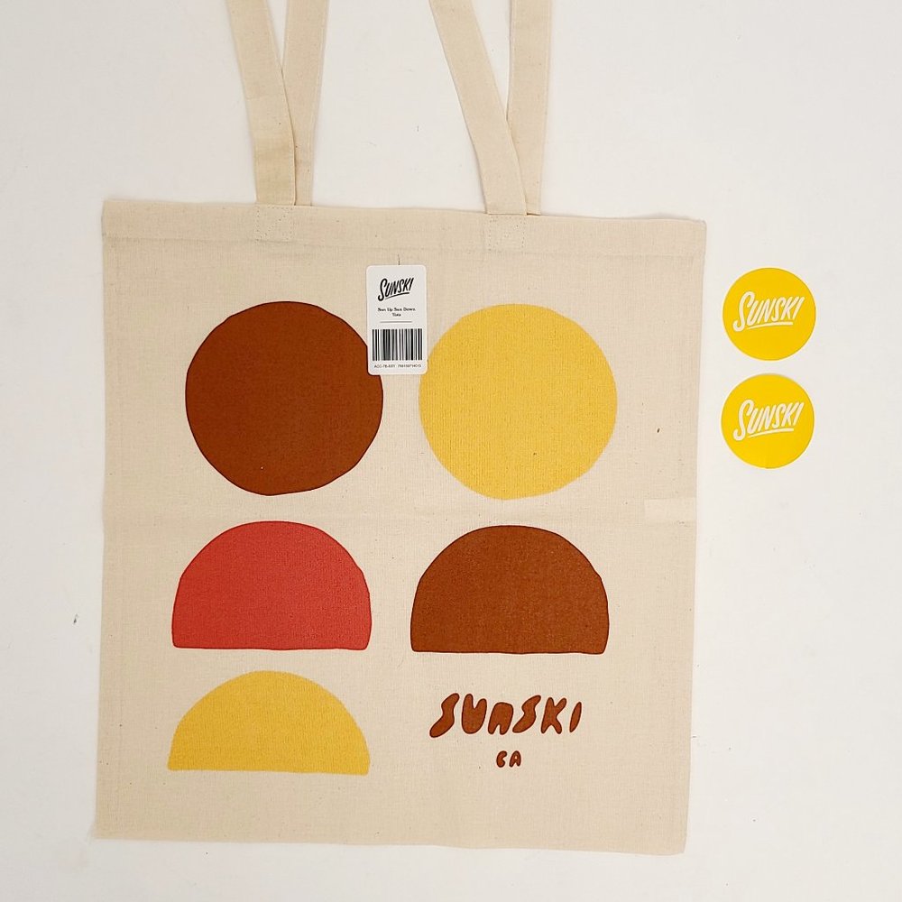 Sunski "Sun Up Sun Down" Tote Bag + Stickers
